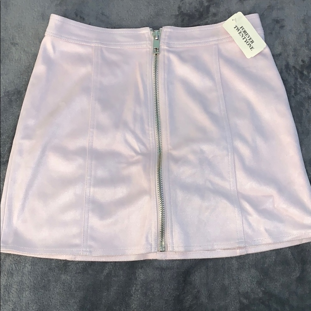 Light Pink Front Zipper Skirt